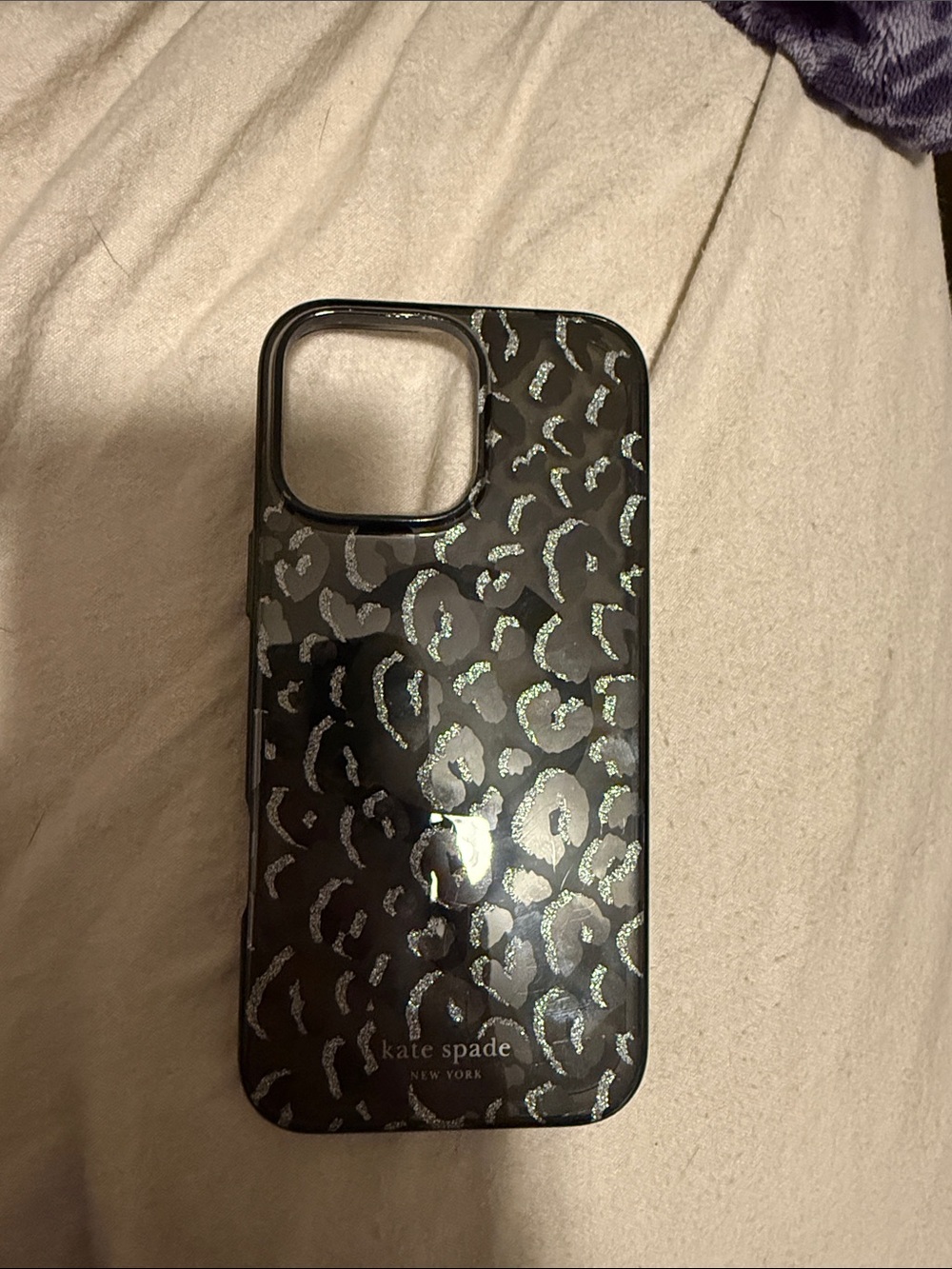 iPhone 16 pro max kate spade Black Leopard Print Phone Case